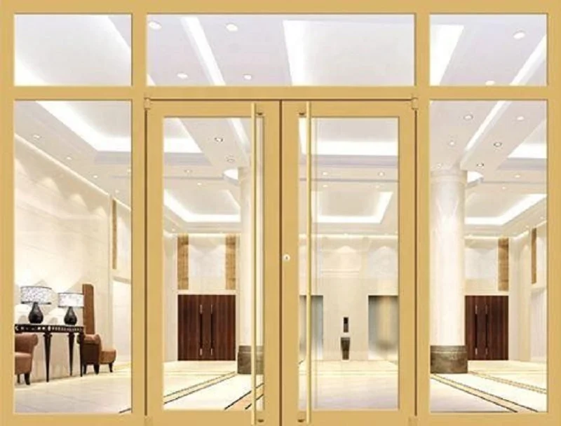 Hot sale  kfc door commercia door shop front aluminum doors burglarproof windproof