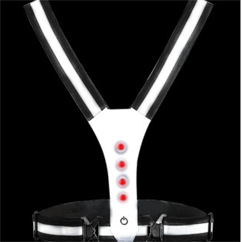 Adjustable LED Night Race Reflective Vest Sport Reflective Belt LED Running Light Traffic Warning Suit