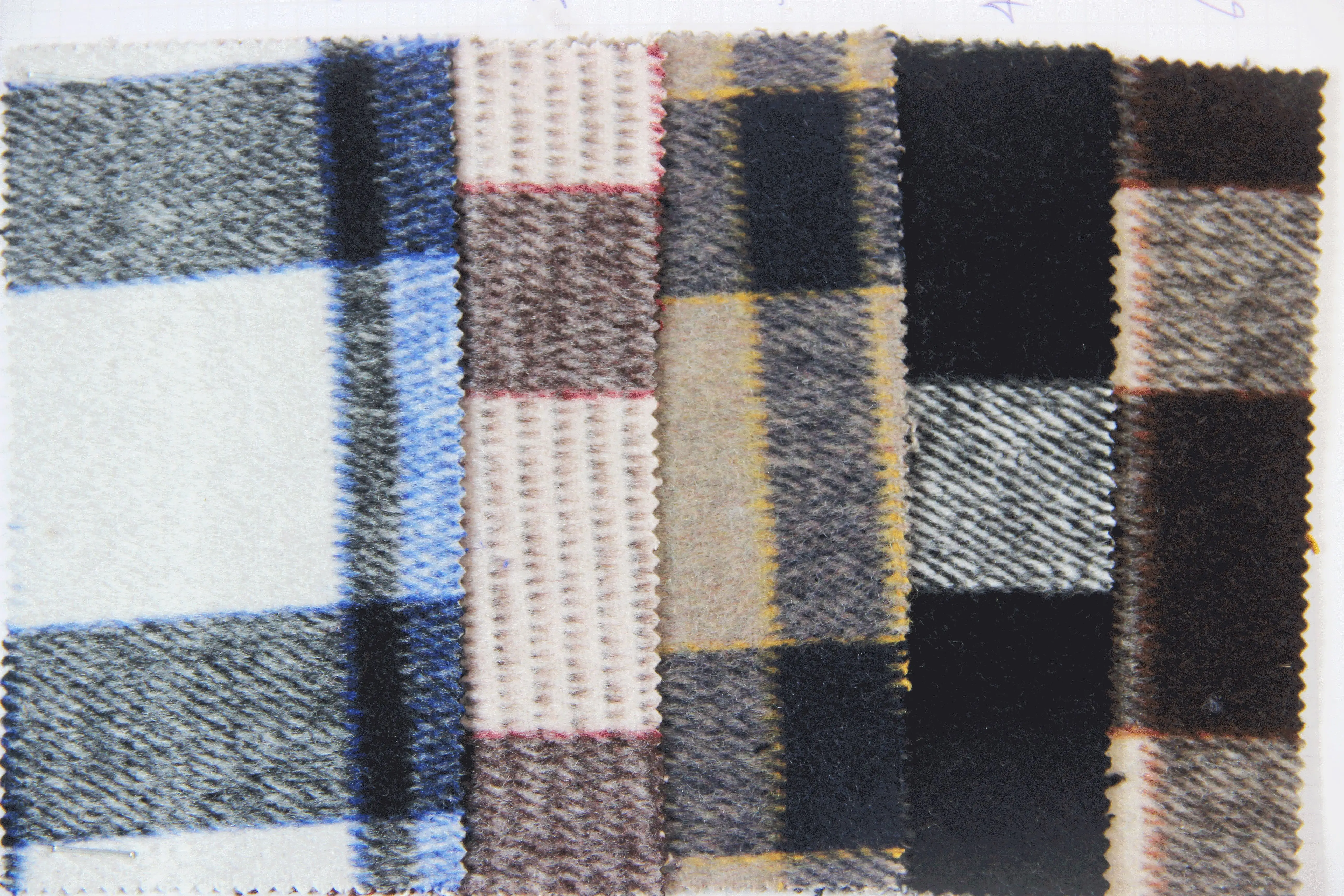 China Manufacturer tartan plaid stripes women coat fabric wool polyester blend fabric