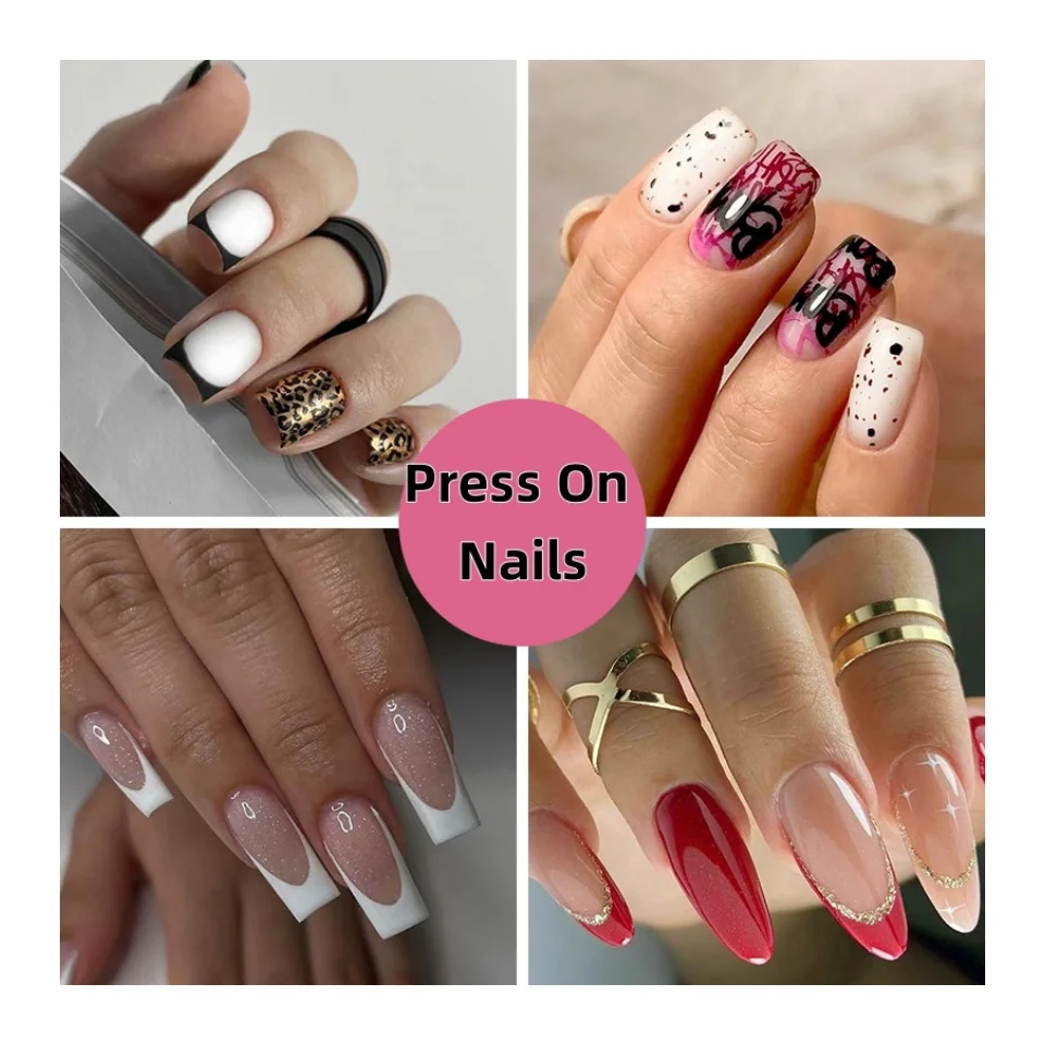 Accept Customization Artificial Fingernails Manicure False Nails with glue stickers Duck Shape Press On Nails
