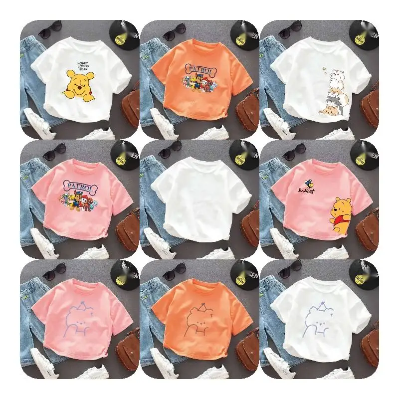 Baby clothing boys and girls summer cotton short sleeved T-shirt 100% cotton cartoon printed baby T-shirt short sleeved