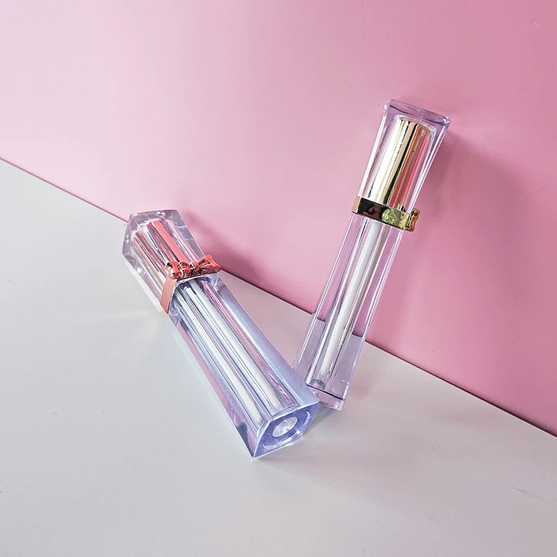 Promotion sale Plastic glitter lip gloss container packaging gloss tube for lipgloss with rose gold/black have stock now