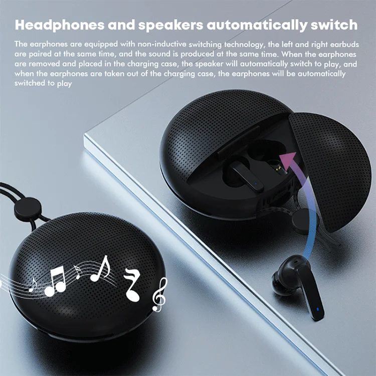 Сабвуфер Hifi Звук TWS Bluetooth динамик и наушники 2 в 1 умные портативные мини-динамики звуковая