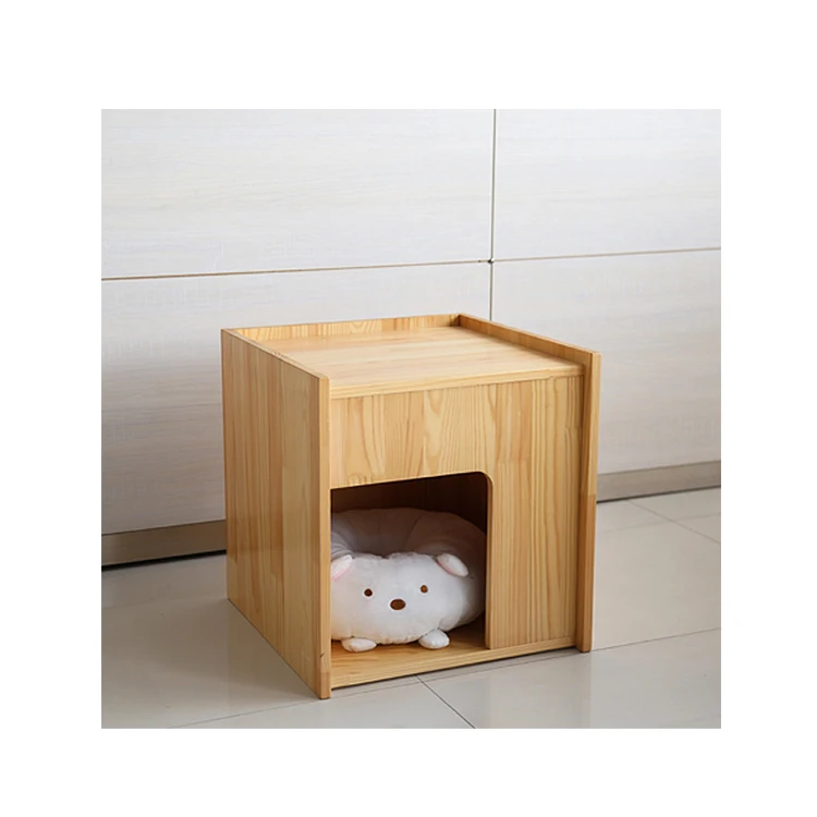 Wholesale End Table Wood Custom Dog Kennel Furniture Wooden Cat Bed