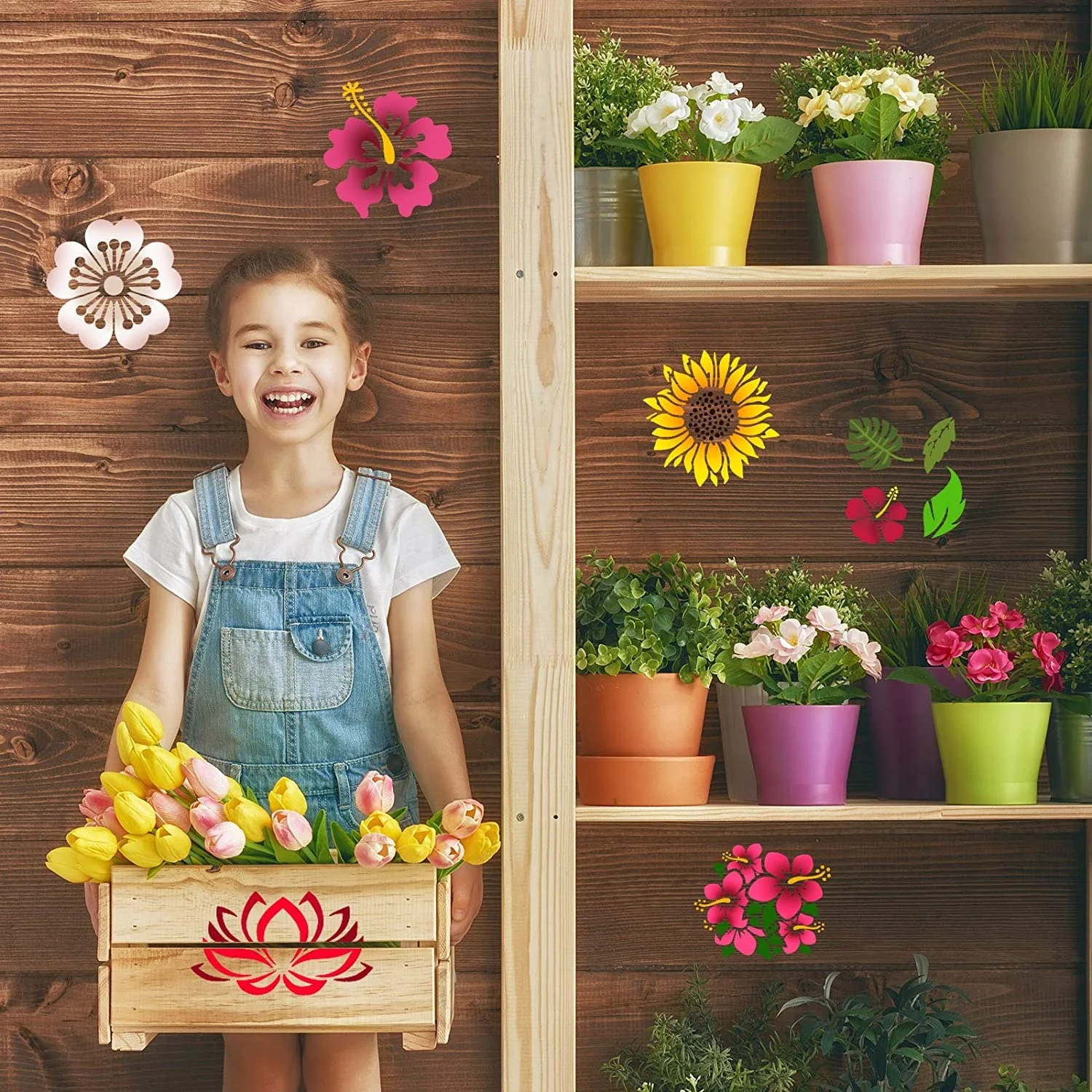 Flower Stencil Template for Painting Reusable Stencils Drawing Template DIY Painting Stencils