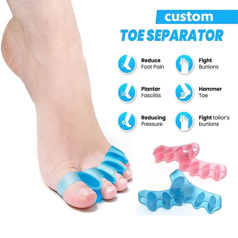 Preventing Rubbing Bunion Corrector Overlapping Hammer Toe Straightener Stretcher Soft Silicone Gel Toe Spacers for Bunions