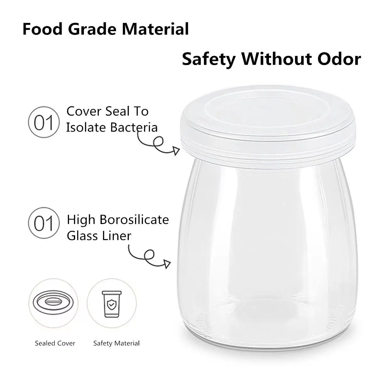 Automatic Yogurt Machine With Glass Cups Stainless Steel Liner Natto Rice Wine Maker Wth Digital Panel DIY Yogurt Tools