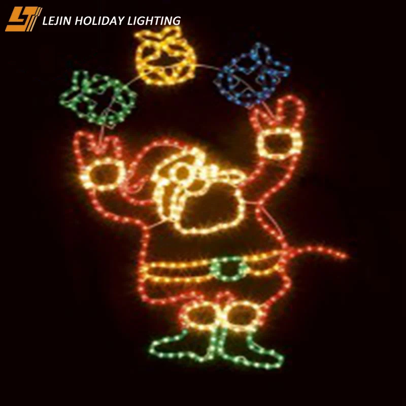 Lejin holiday light 110V 2d led christmas santa claus motif light