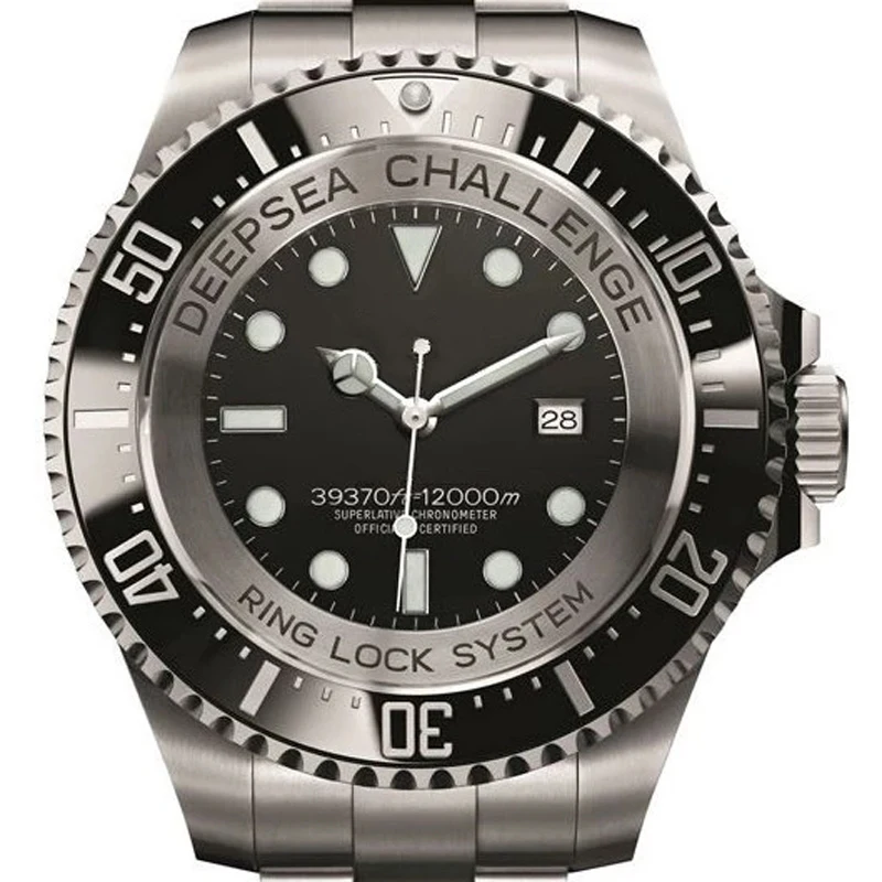 New Mens Watch 54mm Big Challenge Stainless Steel Automatic Mechanical Ceramic Bezel Sapphire Sport Limited Heavy Weight