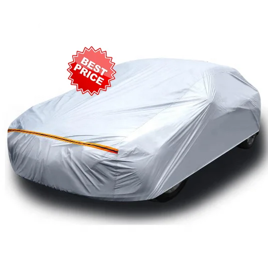 Factory Directly Universal Car Covers Polyester 210t Folding Portable Car Cover with Strap In Stock