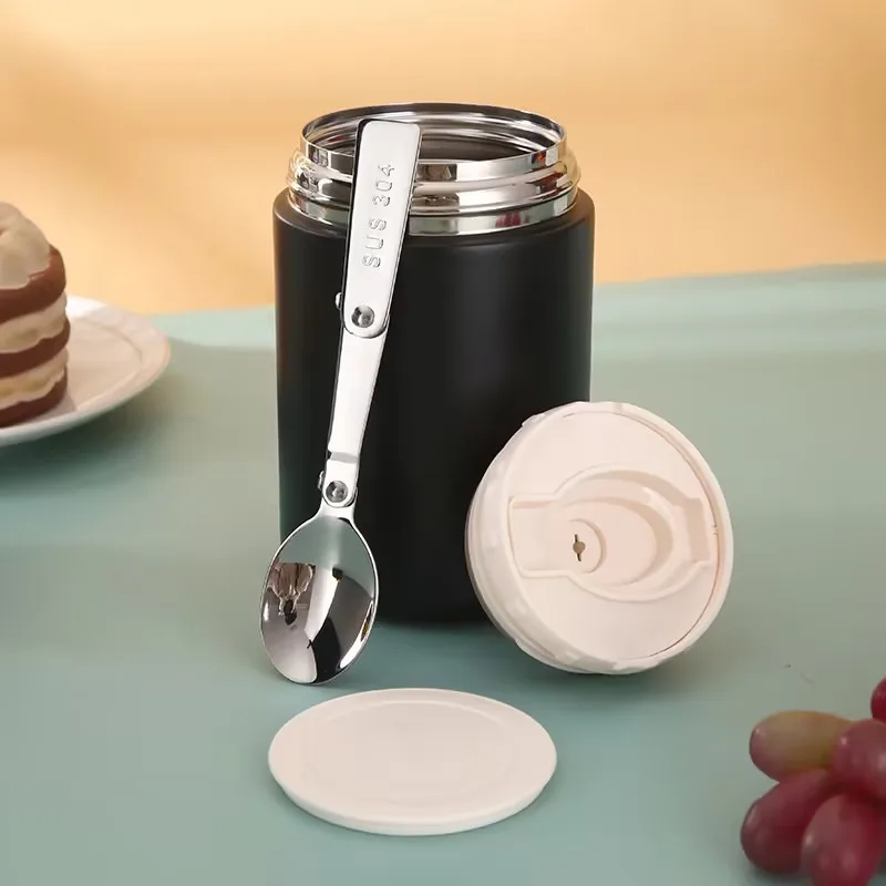 Custom Logo 500ML Double Wall Stainless Steel Vacuum Insulated Thermos Mug Group Food Container Braising Burn Pot Cup