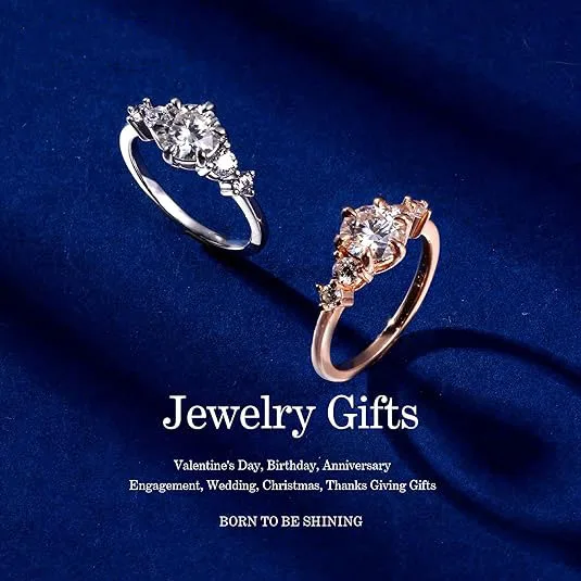 Customised Ladies Engagement Wedding Ring with Moissanite Diamond 304/316 Stainless Steel Oval Cut Zircon for Parties