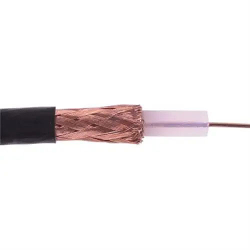 
CCTV Security Video Coaxial Cable 20 AWG BC 95% BC BRAID PVC Jacket - 500 FT Reel In Box BLACK RG59/U COAX Cable 