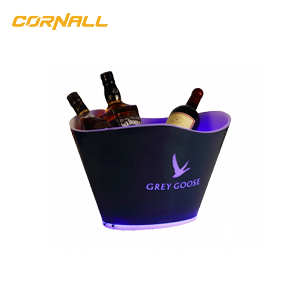 Large LED Plastic Luminous Ice Bucket grey goose vodka ice bucket