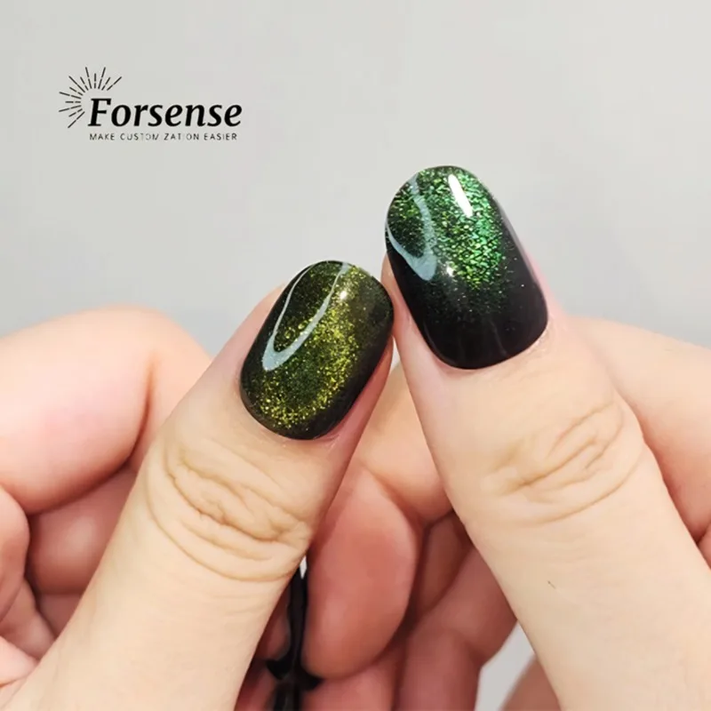 wholesale premium celestial sky cat eye press on nails short glitters false artifical nails stick on magnetic fake nails bulk