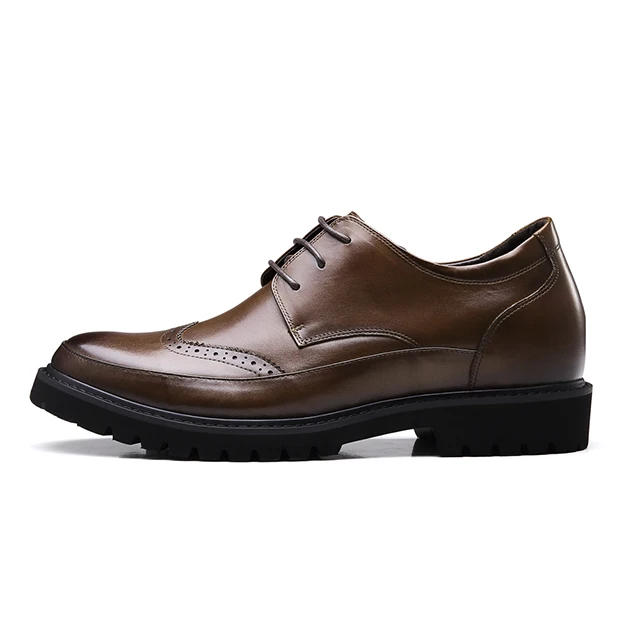 Handmade fashion office genuine leather wedding men elevator dress shoes