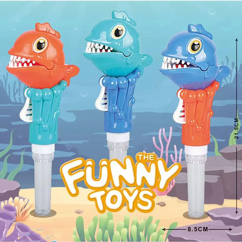 Hot new product open - mouth clownfish cartoon candies toy jelly bean funny handheld candy filled toys for kid