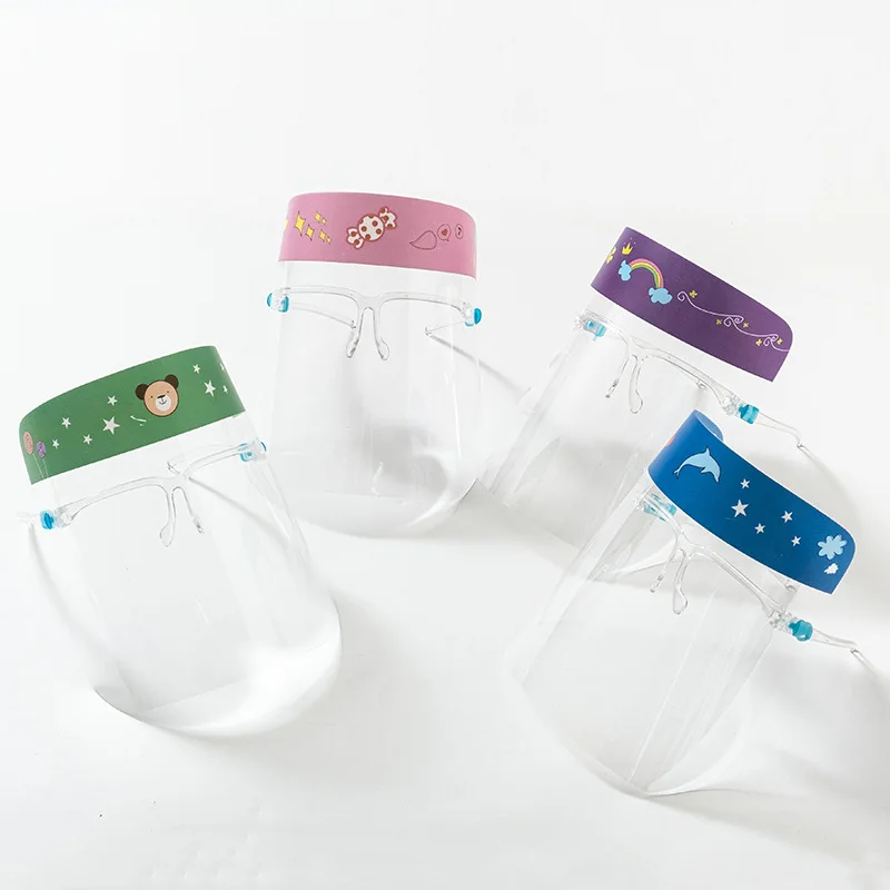 
Cute Glasses Full Face Shield With Frame For Kids To Protect Eyes Nose and Mouth 