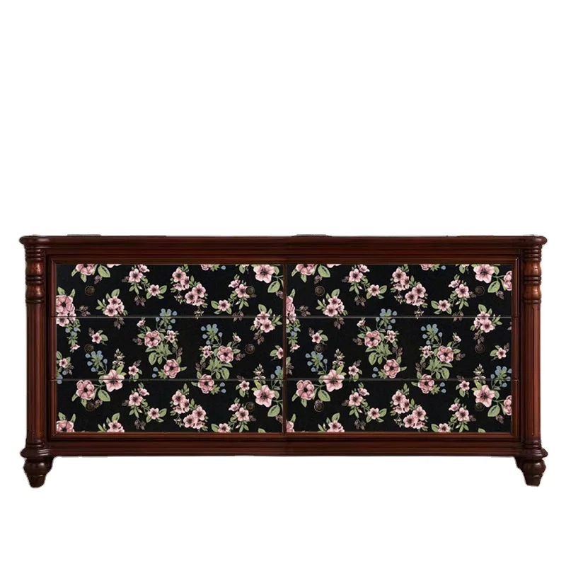 Modern Blue Flower Pvc Self-Adhesive Background Wallpaper Vintage Floral Peel And Stick Wallpapers For Living Room Luxury