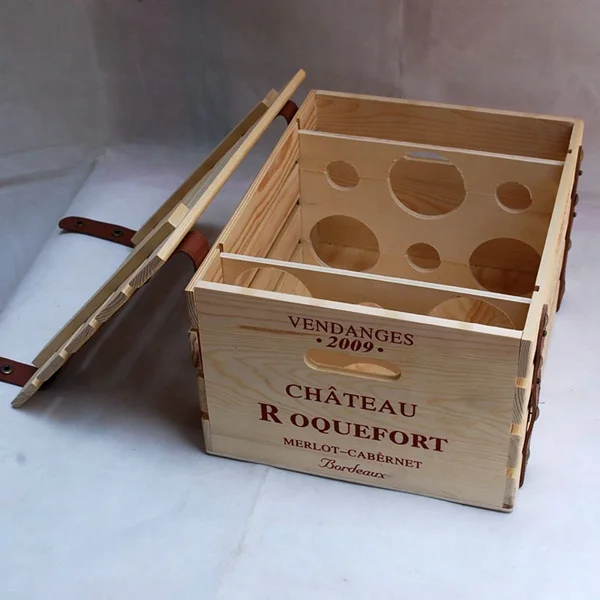 Unique Shape Antique European Style Cheap Unfinished Wooden Wine Box For Packing