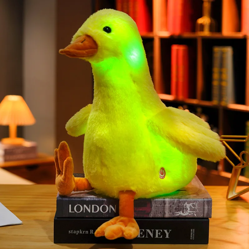 2022 New Amazon Hot Selling Cute Soft Goose Stuffed Animal Kids Plush Toys With LED Light