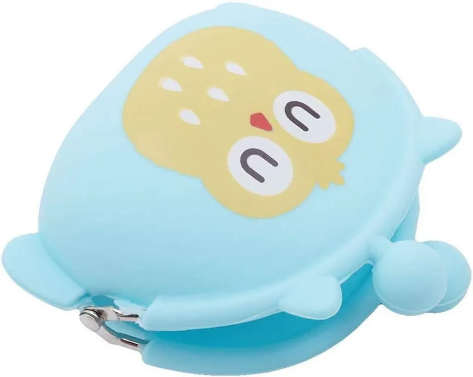 Cute Mini Coin Purse Owl Buckle Coin Bag Cartoon Silicone Handheld Small Capacity Bag Headphone Bag