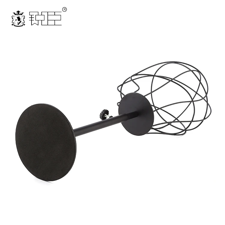 Line Design Adjustable Hat Display Rack Black Powder Coated Metal Stainless Steel Cap Holder Hat Display Stand