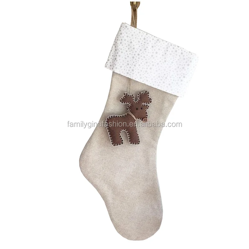 Wholesale Monogrammed Christmas Decoration Natural Christmas Pet Stockings