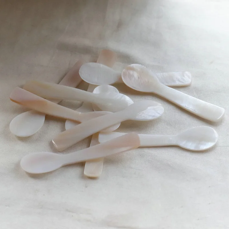 White natural shell caviar spoon mother of pearl spoon customized logo