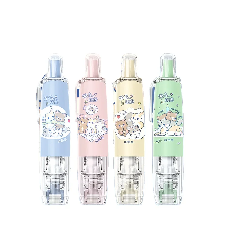 2024 hot selling kids kawaii cat prints press high appearance level students with large capacity pen dot glue correction tape