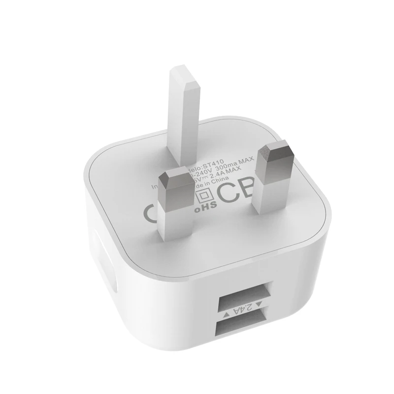 Двойной 2.4AMP/2400 мА/ч, Быстрая Двойная Скорость Универсальный USB зарядное устройство с умная ИС (интеграционная схема) штепсельная вилка британского стандарта для iPhone, планшета и USB разъем устройства