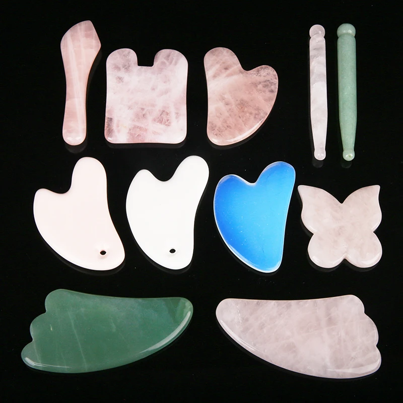 Wholesale Natural Crystal Scrap Board Rose Quartz Massage Stick Home Therapy Decorative Appliance
