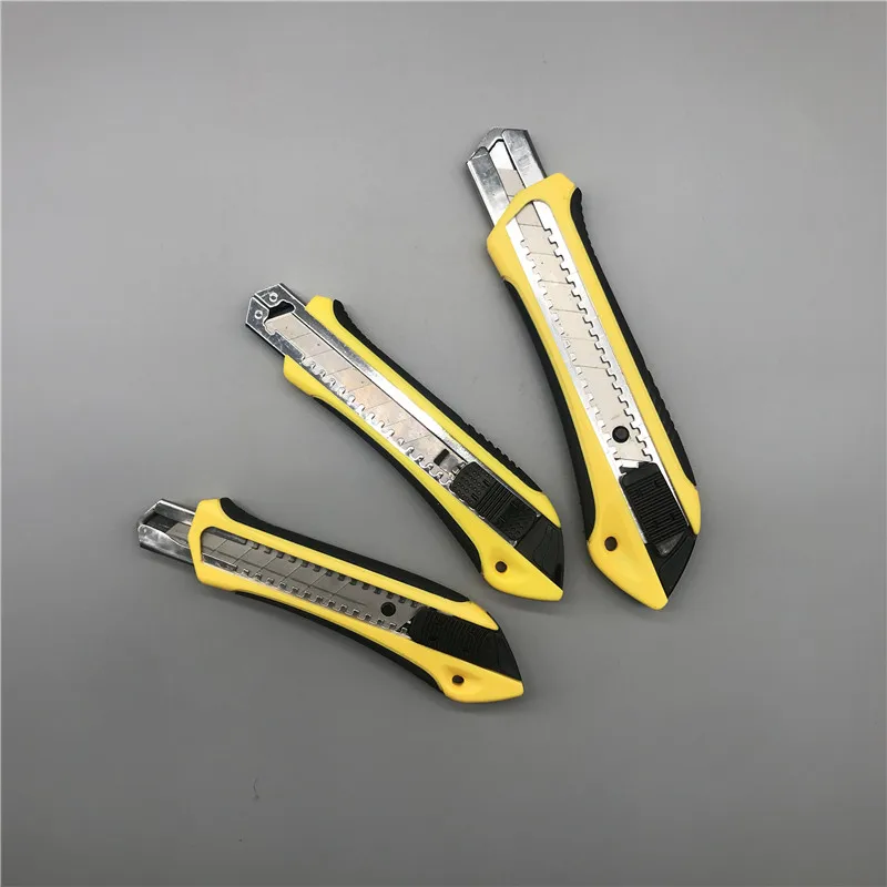 25mm plastic ABS TPR handle sliding blade snap off utility cutter knife