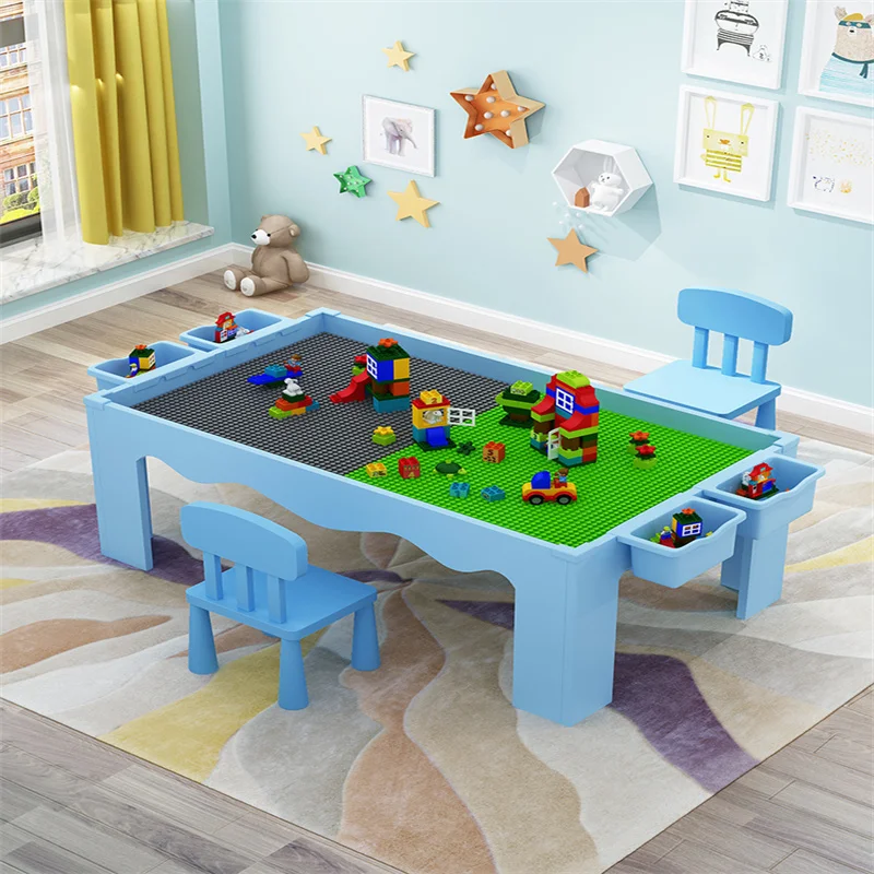 
Girl multifunctional assembling puzzle 4 baby intelligence brain big particle toy boy 3 years old building table 