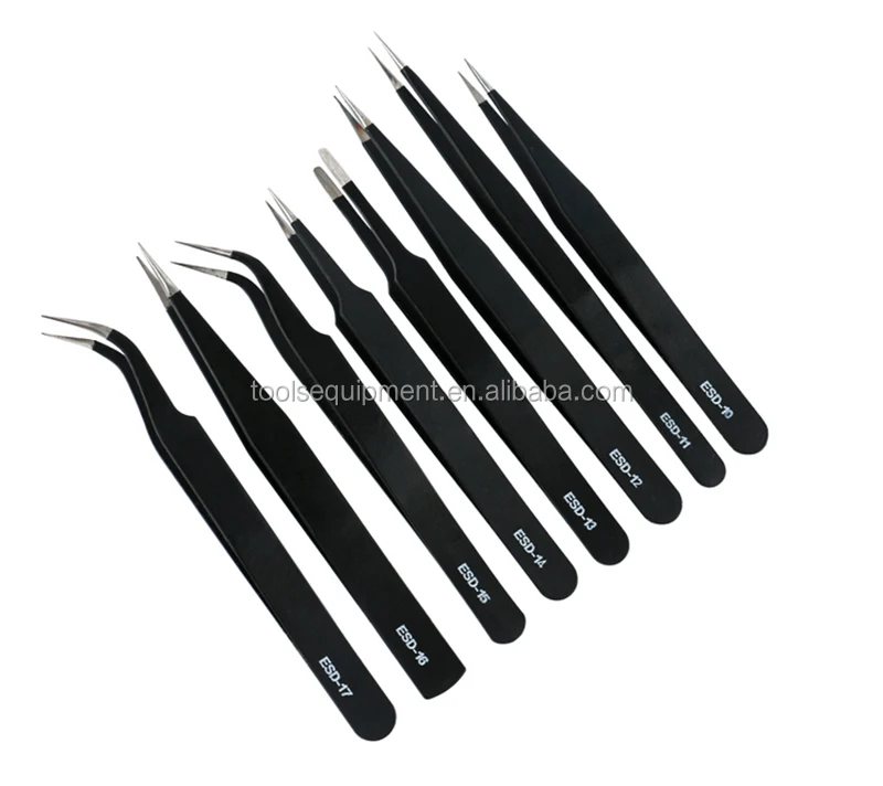 High Quality ESD-11 Stainless Steel Antistatic Vetus Tweezers