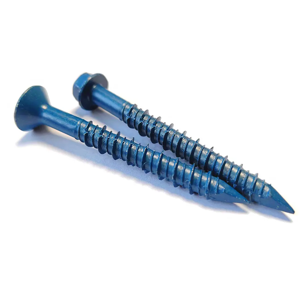 1/4 3/16 Inch Custom Tapcon Hex Head Blue Concrete Screw Slotted Concrete Anchor Screws
