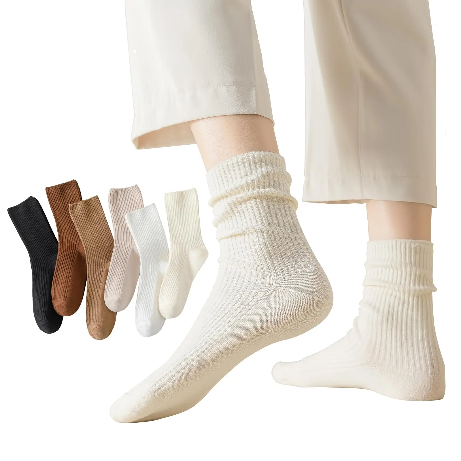 Crew Socks for Women Cotton Cute Casual Athletic Soft Women Socks Aesthetic Socks