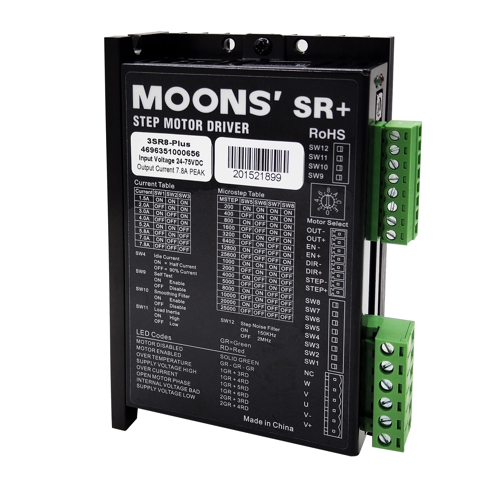 Лун быстро disdatch 3 фазы 75VDC шаговый двигатель привода 3SR8-Plus высокий крутящий момент микрошаговый шаговый двигатель