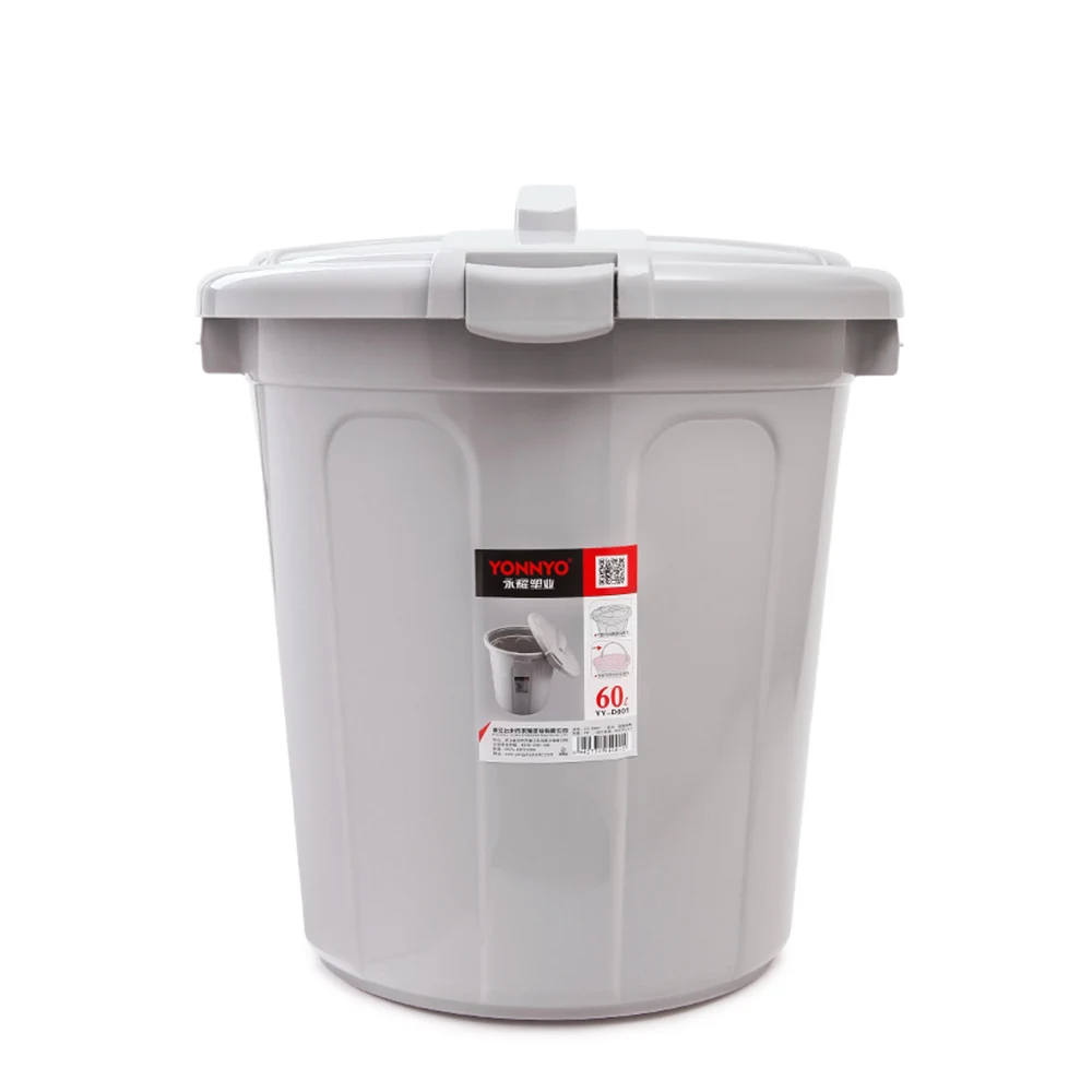 60L plastic storage bin container dustbin bucket