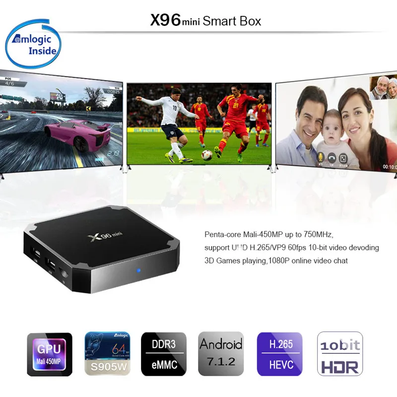  Заводская цена на Android 7 1 телеприставка 2 Гб 16 17 3 4K Smart Tv Box X96