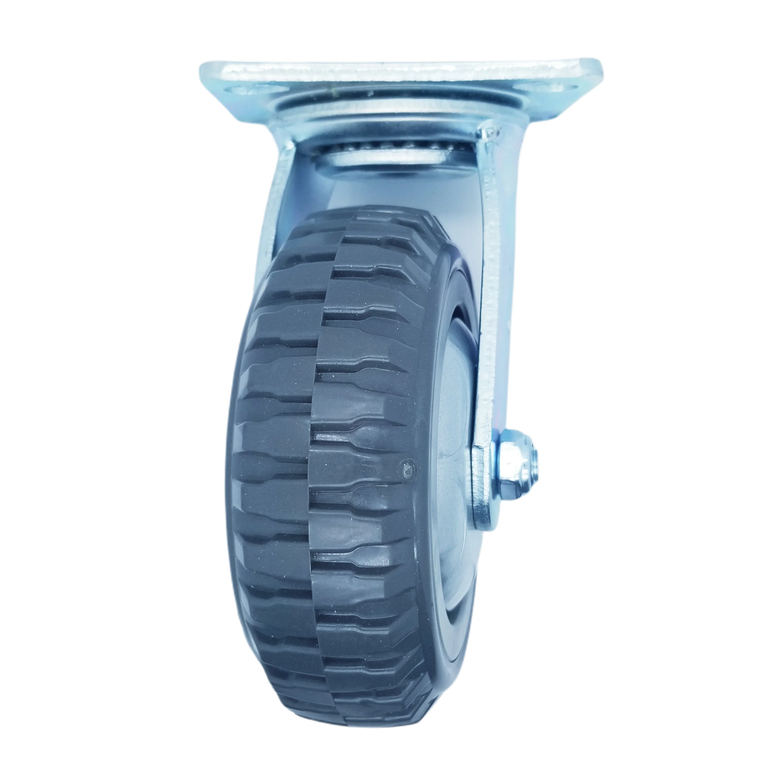 Easy Installation Durable 200mm Load 430kg PVC PU Hospital Heavy Duty Plate Swivel Caster With Front Brake