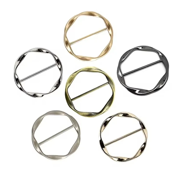 T-shirt Tie Clips Buckle Women Fashion Metal Round Circle Clothing Ring Wrap Holder Silk Scarf Ring Clip Buckle