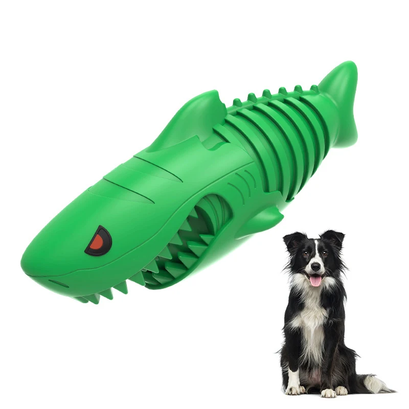 
2021 Amazon Shark Teeth Stick Gnawing and Sounding Teeth Cleaning Multifunctional Interactive Chew Dog Bite Toy 