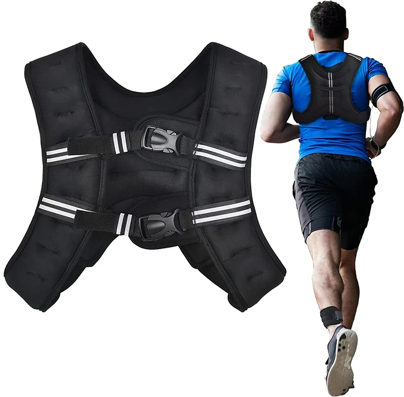 Custom Men Women Jogging Running Fitness Size Adjustable 6lbs Weighted Vest with Reflective Stripe for Strength Training