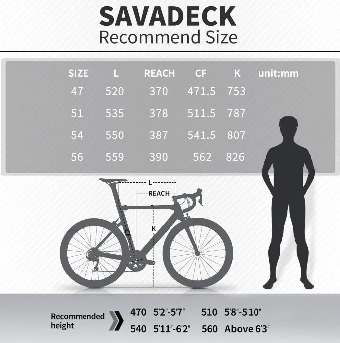 SAVA Factory Wholesale 22 Speed Carbon Fiber Frame Carbon Road Bike Bicycle Racing Bike with V Brake