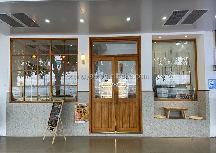 Custom solid wood retro double shop door idyllic original wooden door clothing store Bar Cafe home stay wooden door