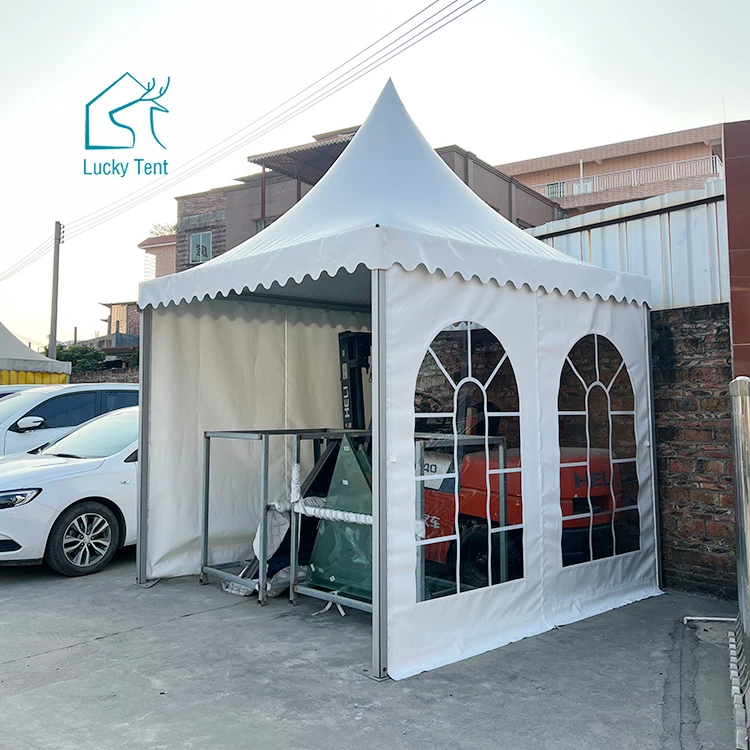 10 square meter 3x3 Aluminum PVC Pagoda Tent Outdoor Sunshade Canopy Garden Party Gazebo Pagoda with Flooring