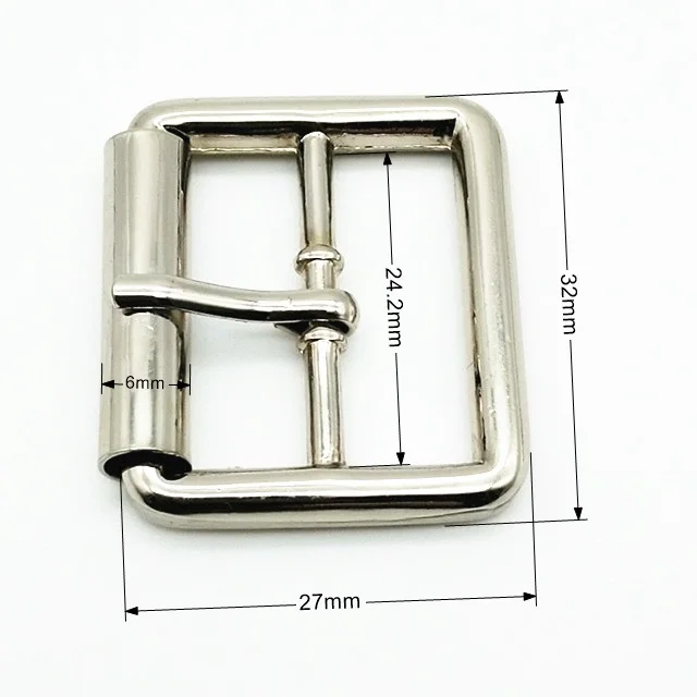 Metal alloy buckle with pin, metal pin buckle with roller bar