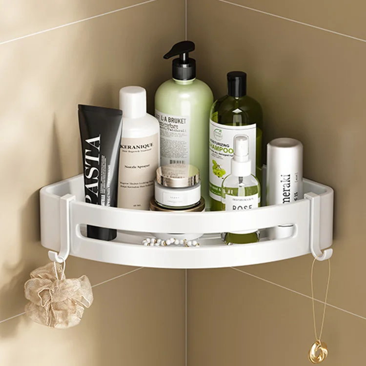 Hot Selling 2024 Aluminium Alloy Silver Corner Bathroom Shelves Wall Mounted Shower Caddy