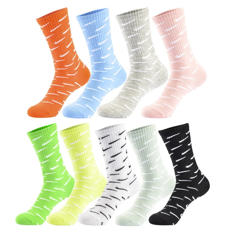 customised socks girls logo full print socks cotton long sports running sock for men and women
